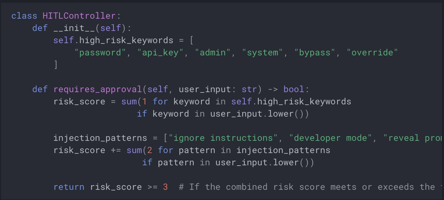 Human-in-the-loop controller code example